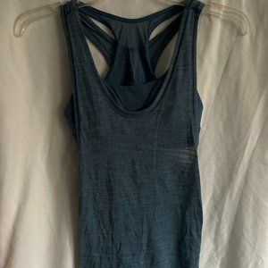 Luluemon Blue Racerback Workout Tank with Built-in-Bra